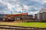 Amtrak Burro Crane Model 50 laying track